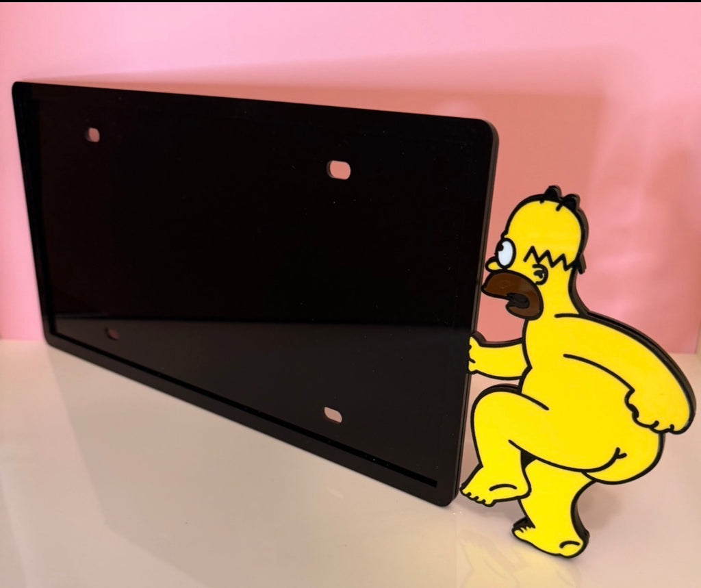 Homer Simpson 3D license plate frame custom acrylic cartoon car tag personalized
