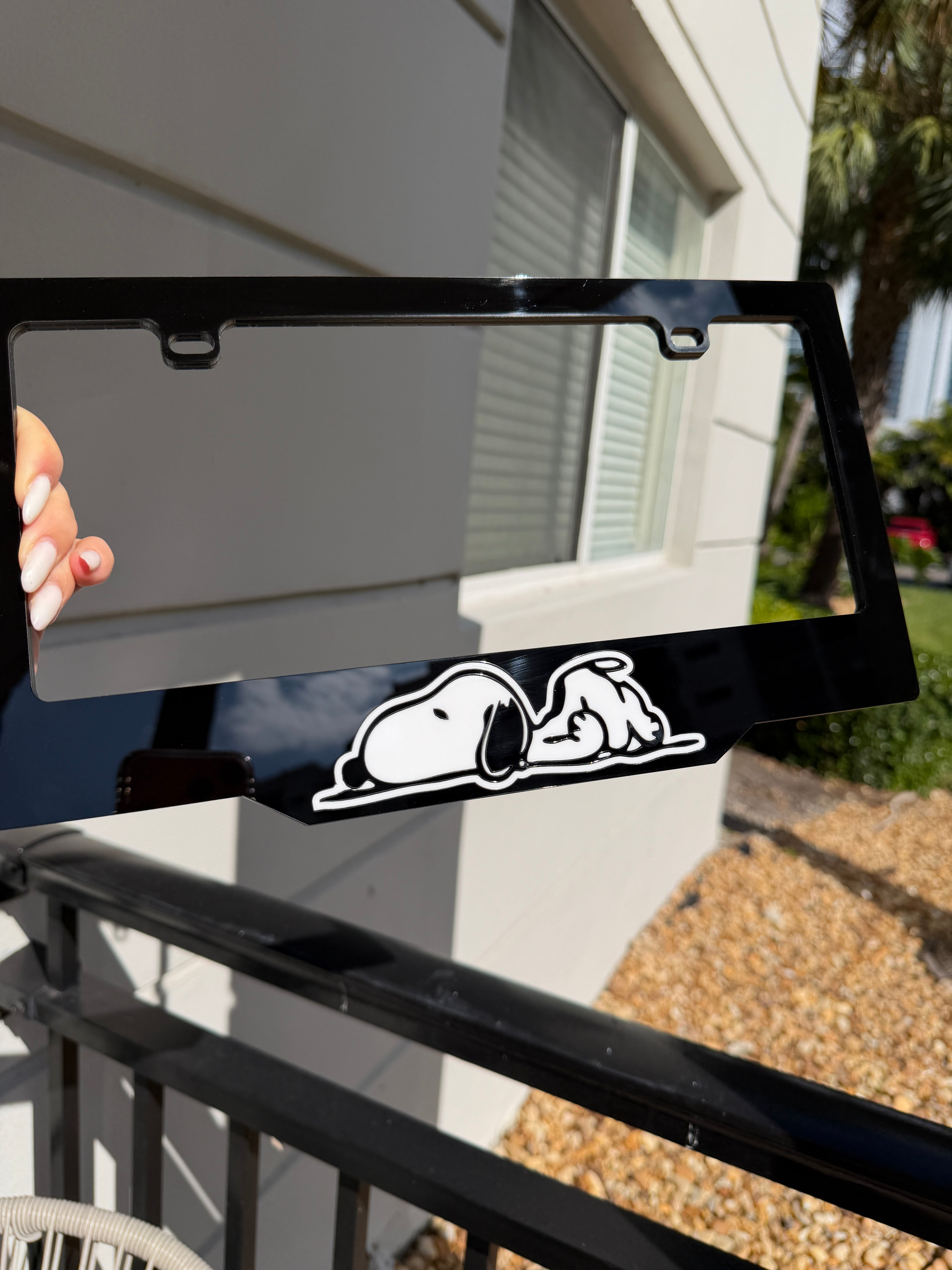Decorative License Plate Frame – Black Acrylic