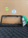 Joker 3D black acrylic license plate frame with raised logo, handmade in USA