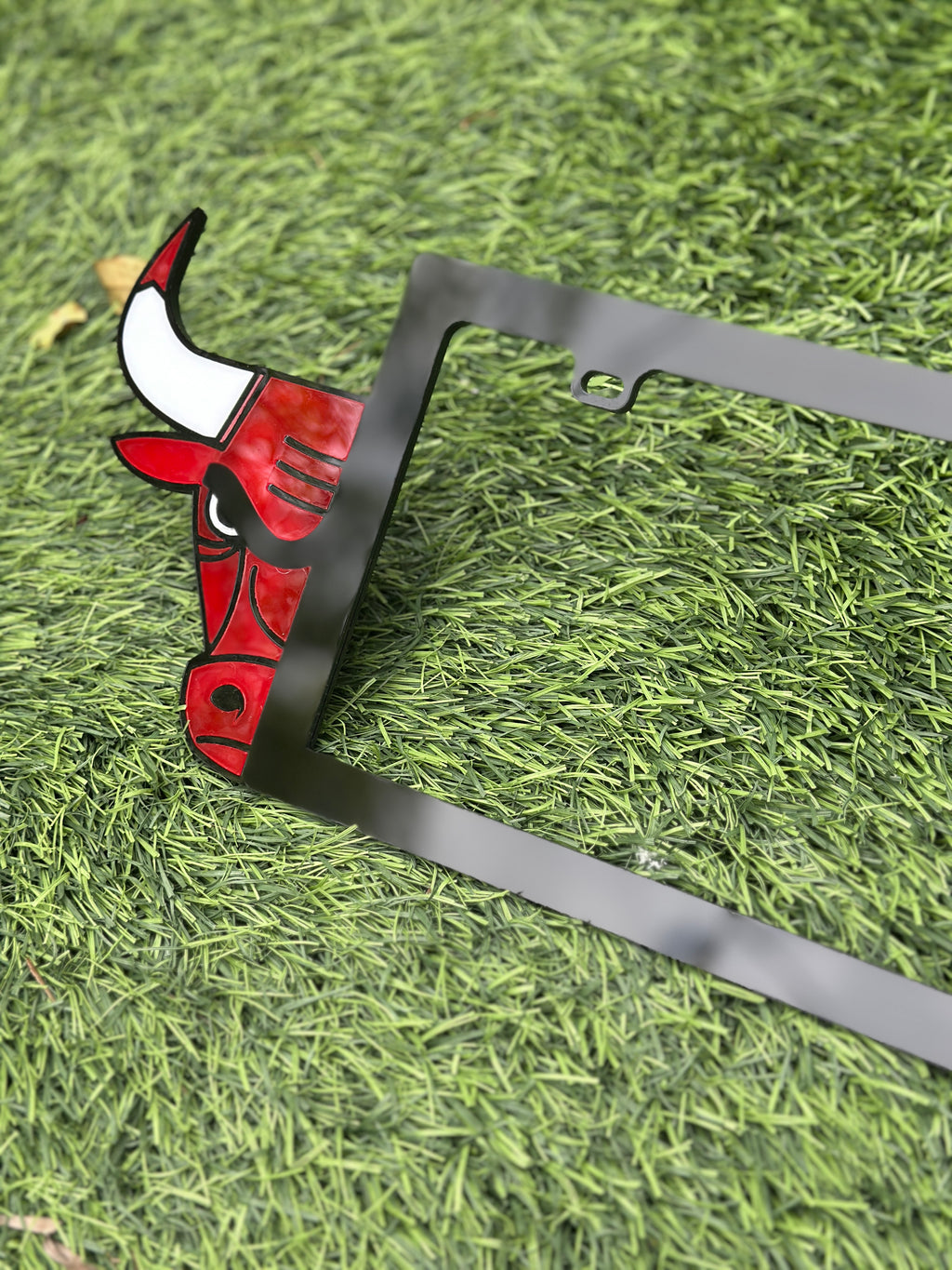 Chicago Bulls Inspired Acrylic License Plate Frame – Red Bull Head Design | Plexma Custom