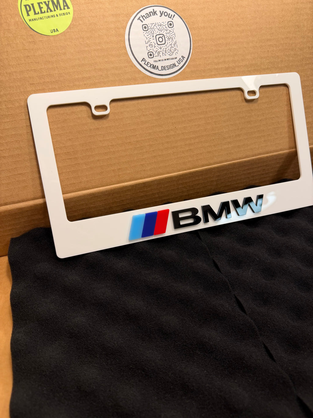 3D acrylic license plate frame for BMW M style
