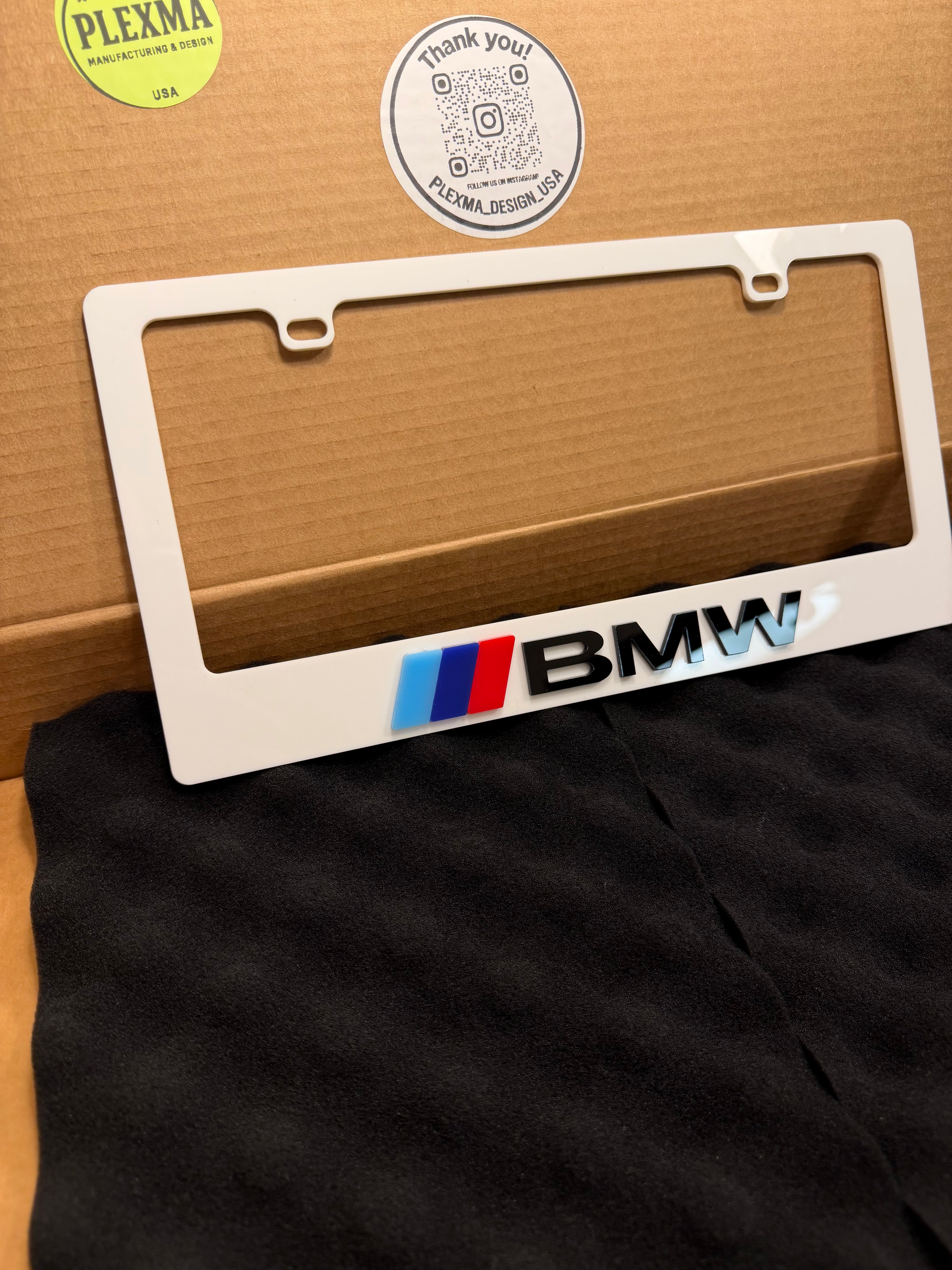 3D acrylic license plate frame for BMW M style