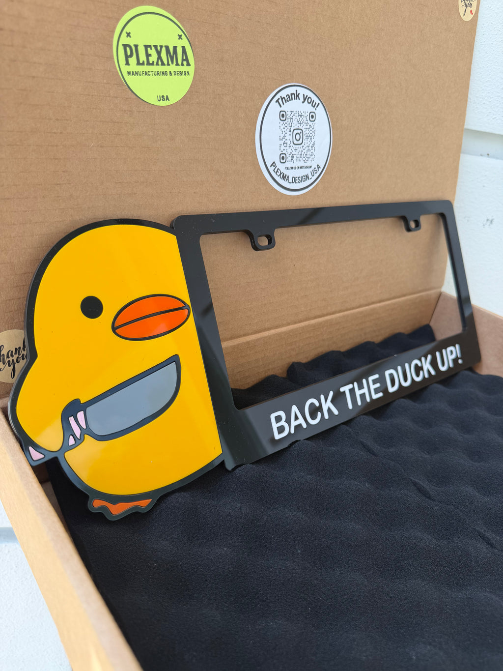 Chick with Knife 3D License Plate Frame – Funny Cartoon Character