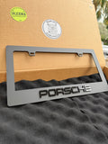 Porsche logo plate frame glossy black 3D acrylic, luxury performance car accessory