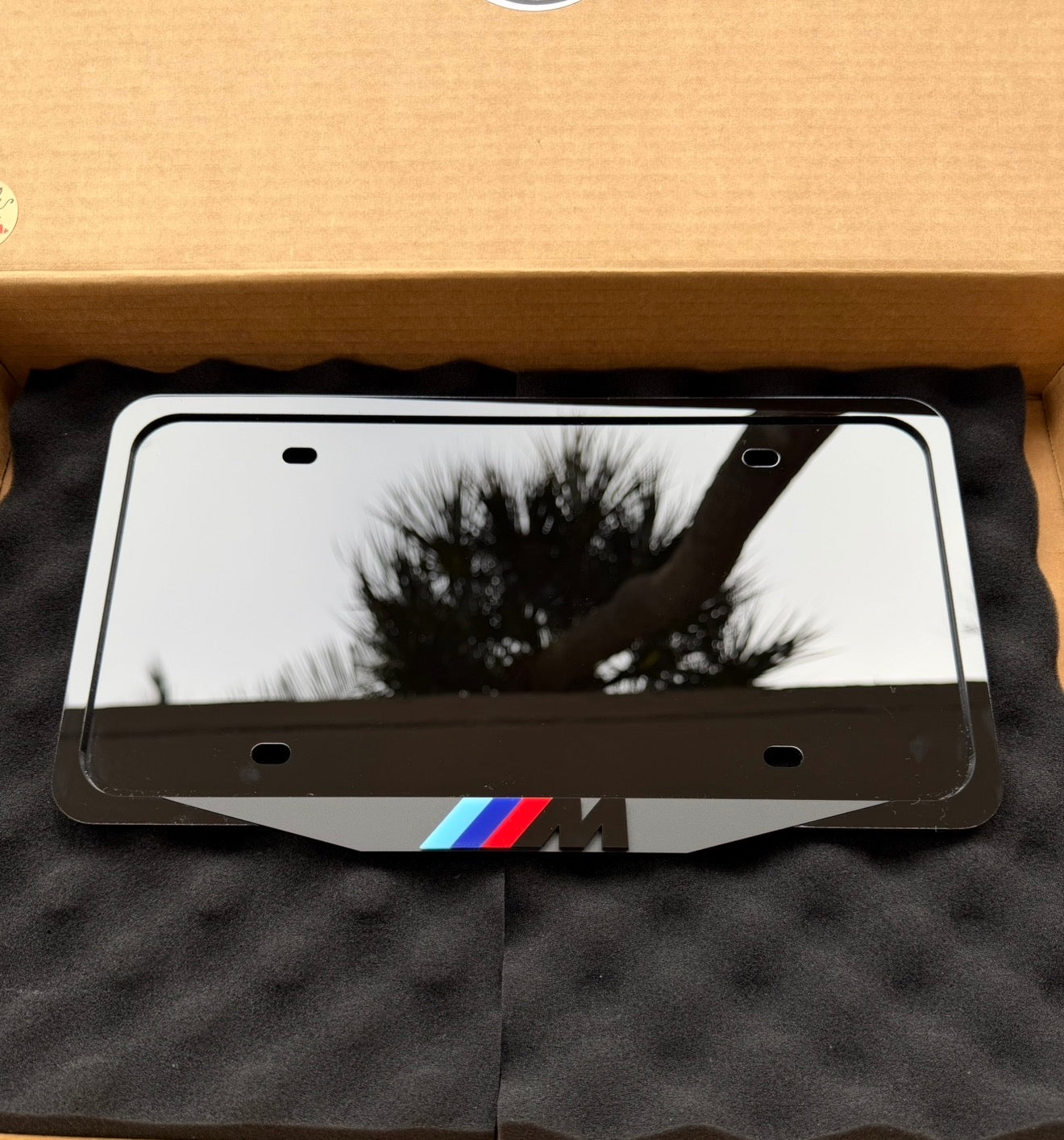 Premium BMW black acrylic license plate frame 3D design weatherproof handmade