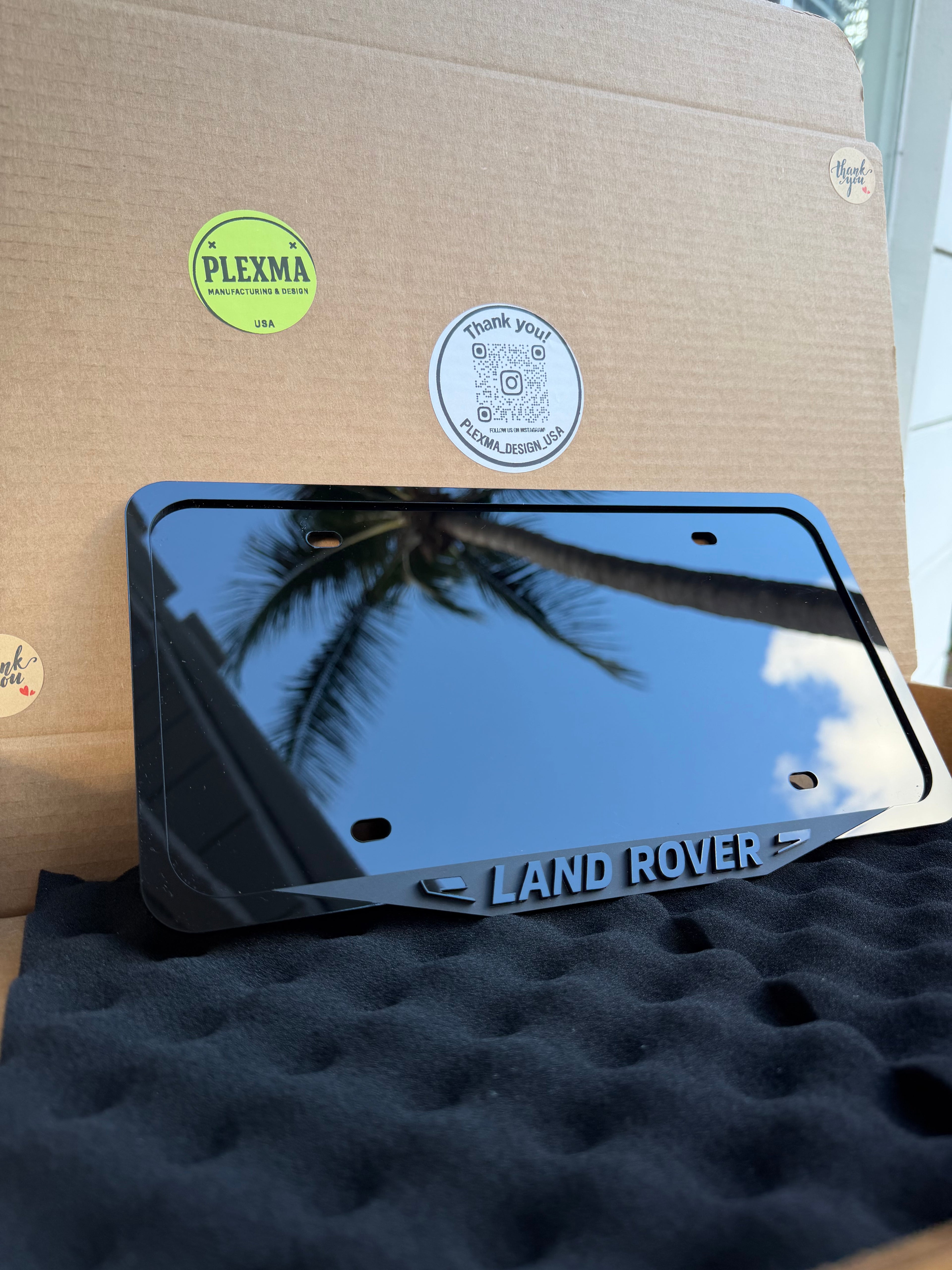 Luxury custom 3D acrylic license plate frame personalized car accessory made in USA
