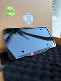 Audi Sport 3D black acrylic license plate frame with raised logo, handmade in USA