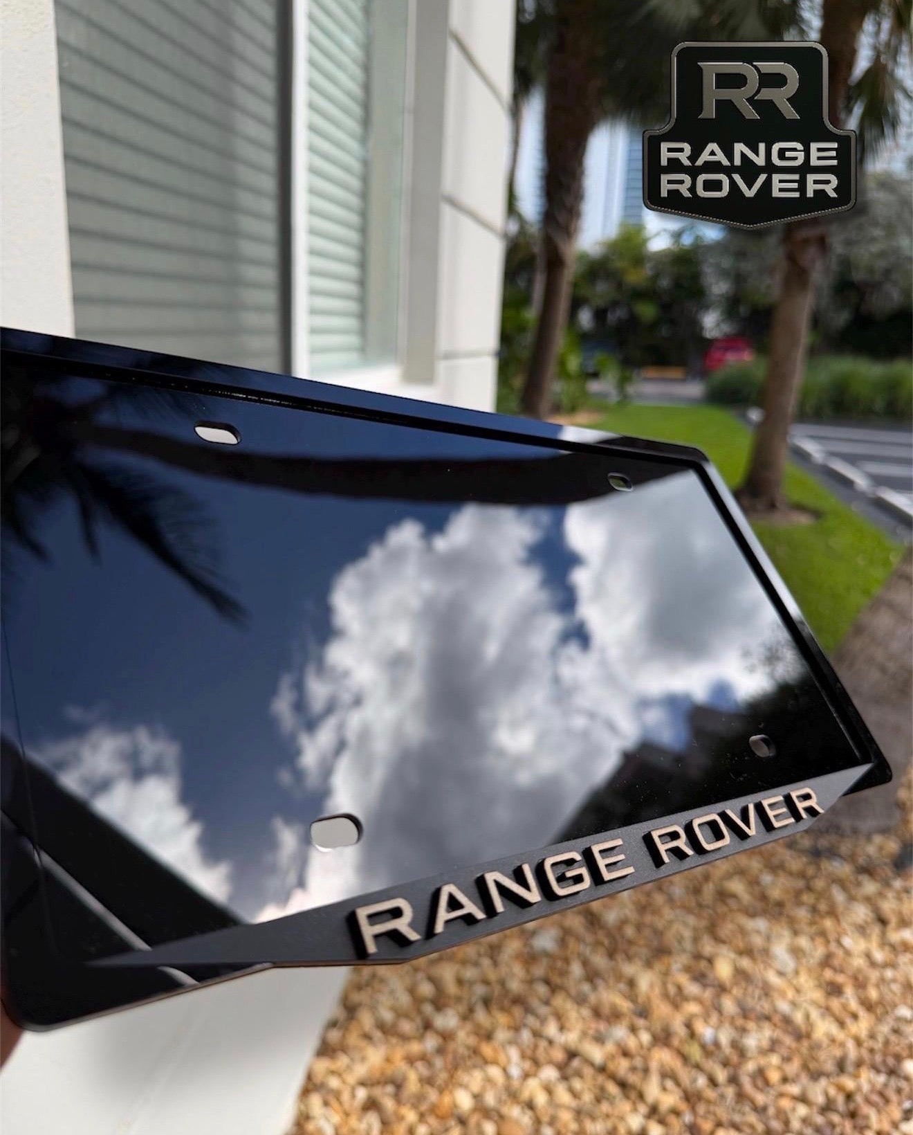 Range Rover 3D license plate frame glossy black