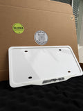 Mercedes AMG 3D black acrylic license plate frame with raised logo, handmade in US
