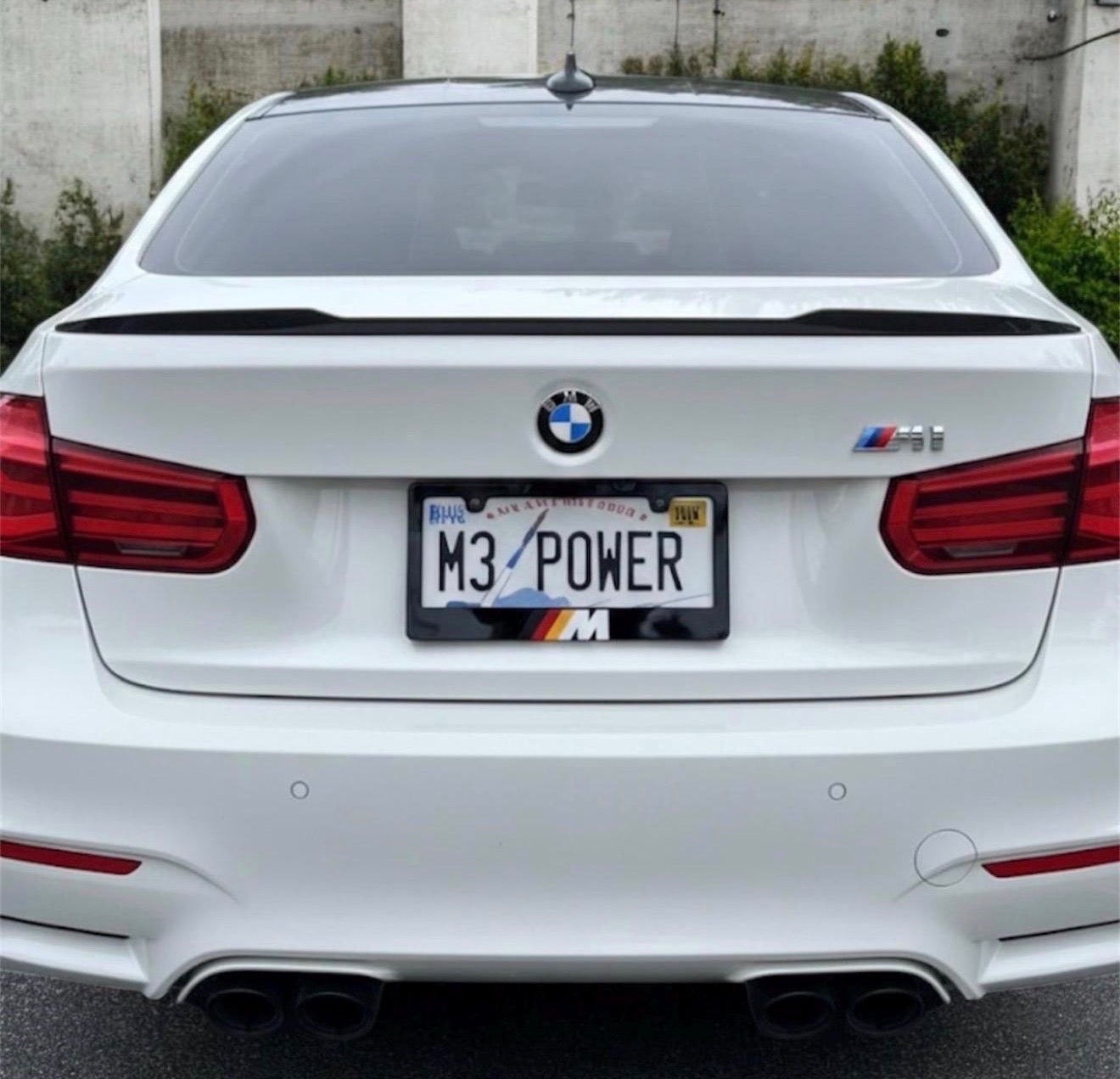 BMW M logo plate frame 3D layered acrylic for cars, premium black finish
