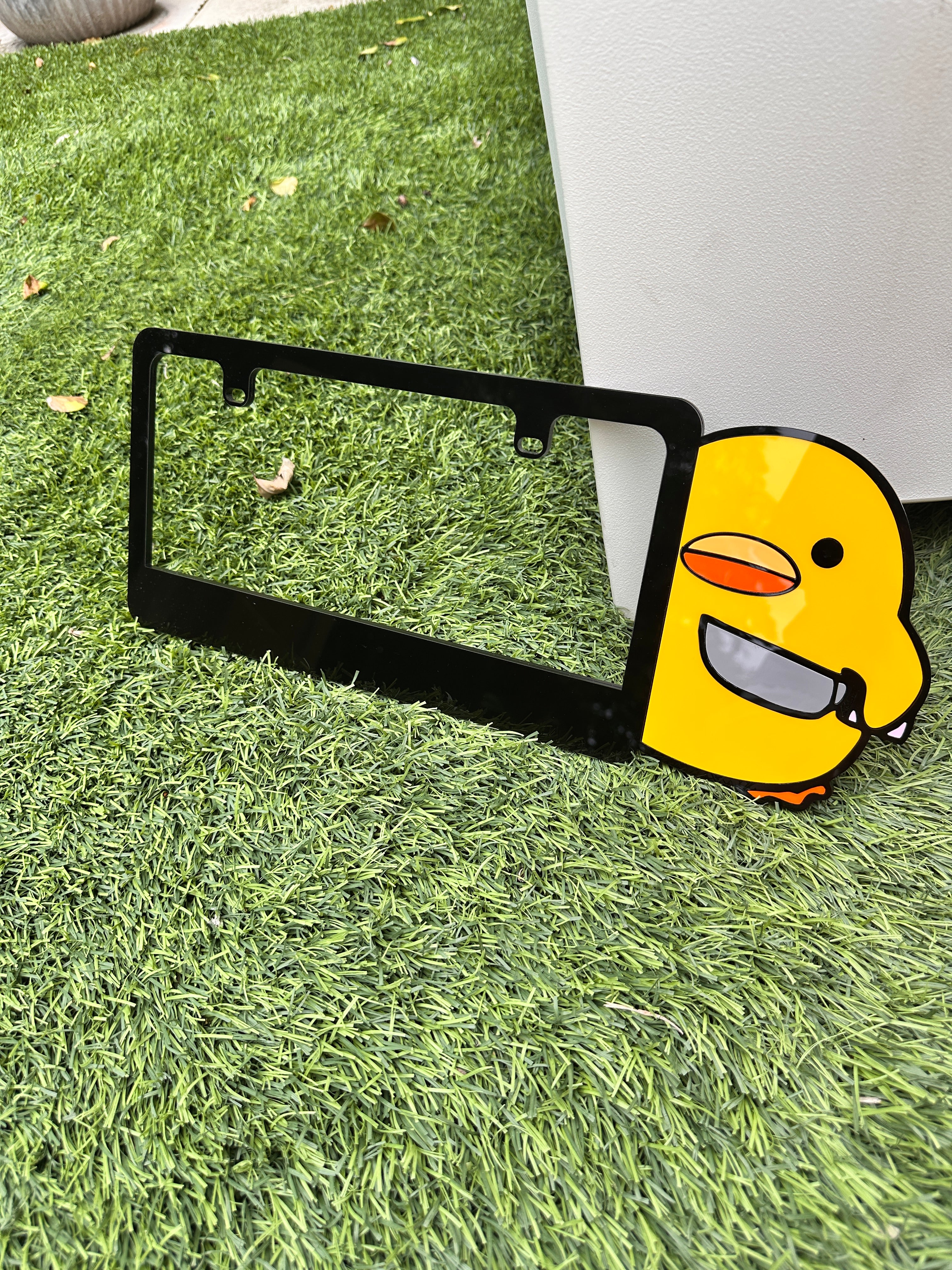 Plexma Black Acrylic License Plate Frame – Angry Duck Design (Custom Available)