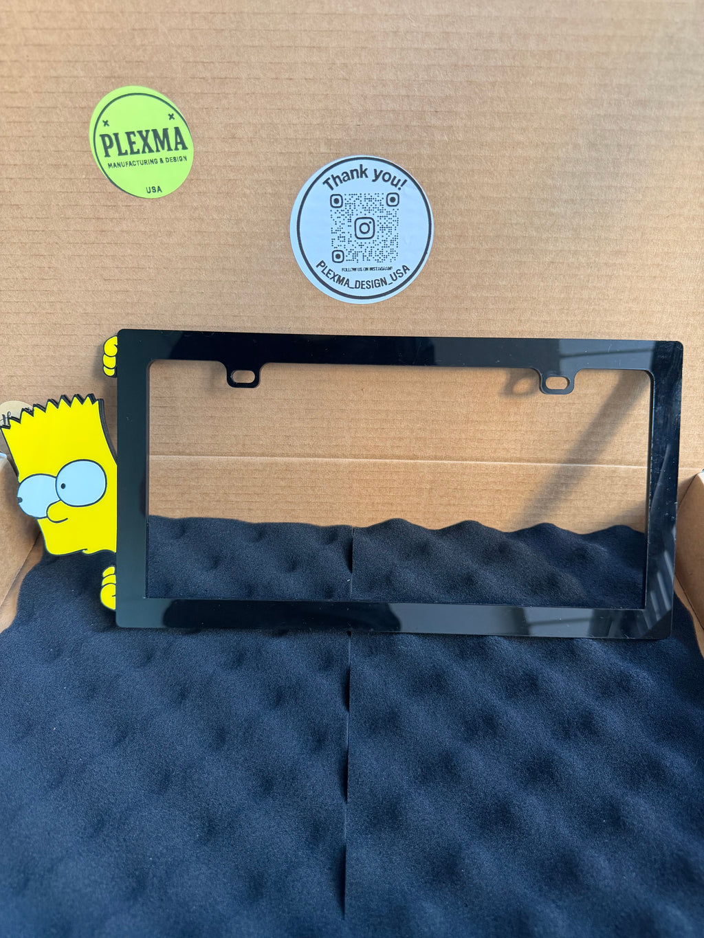 Bart Simpson 3D license plate frame custom acrylic cartoon car tag personalized
