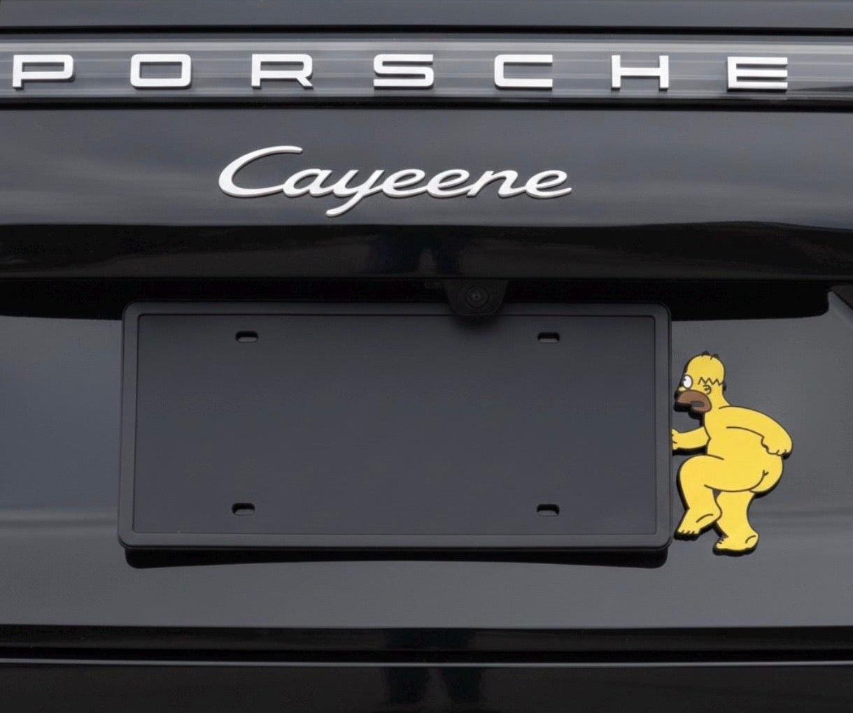 Homer inspired 3D acrylic license plate frame custom car decor cartoon style