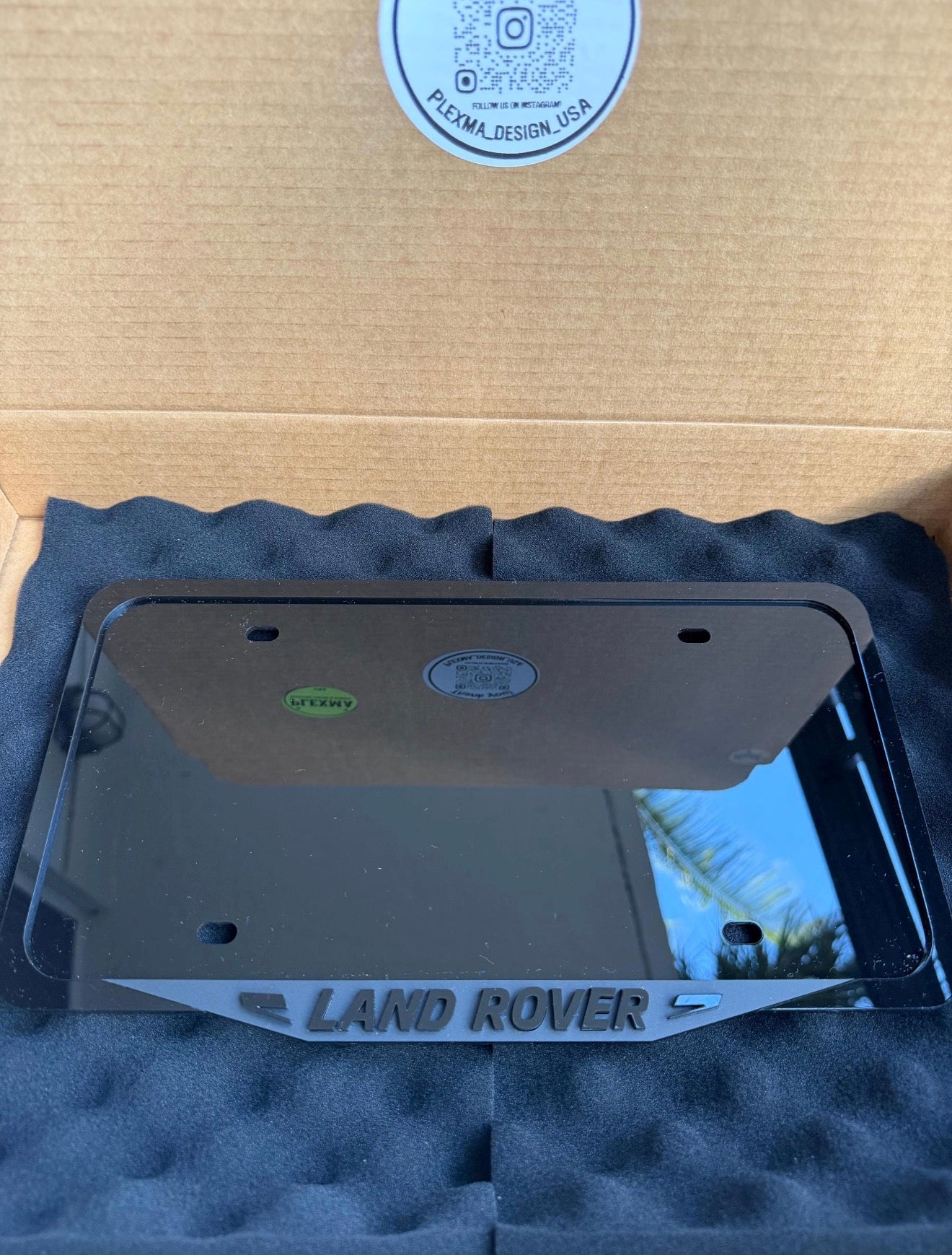 Land Rover License Plate Frame | Glossy Black 3D Acrylic Made in Usa