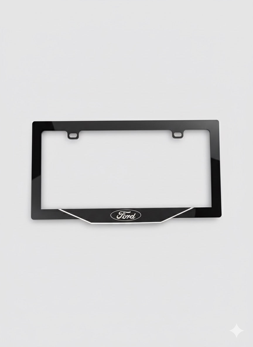 Plexma Black Acrylic License Plate Frame – Ford  (Custom Available)