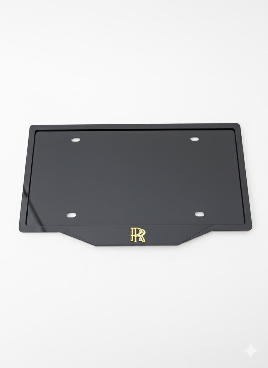Plexma Black Acrylic License Plate Frame – Rolls-Royce Style (Custom Available)