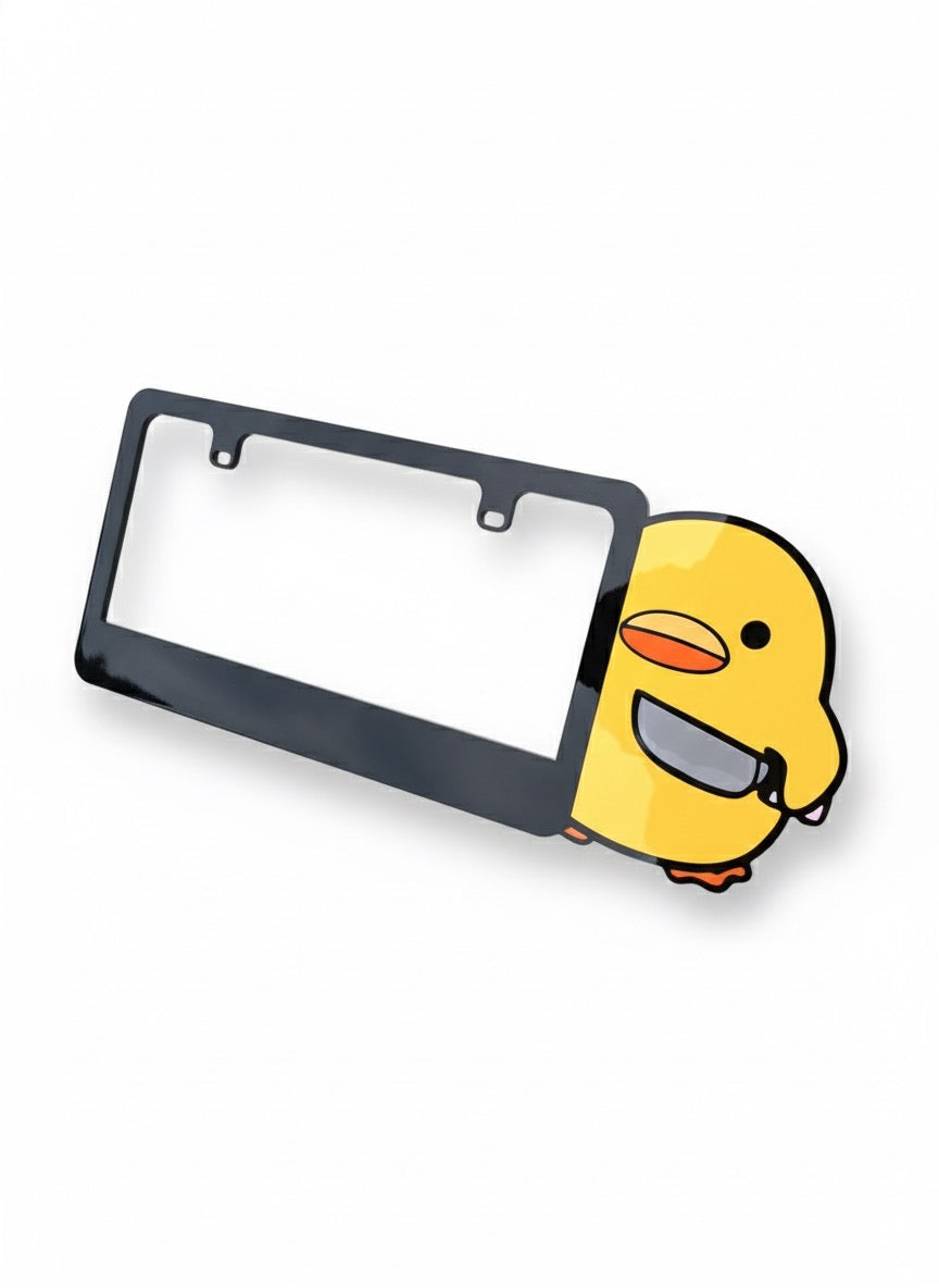 Plexma Black Acrylic License Plate Frame – Angry Duck Design (Custom Available)
