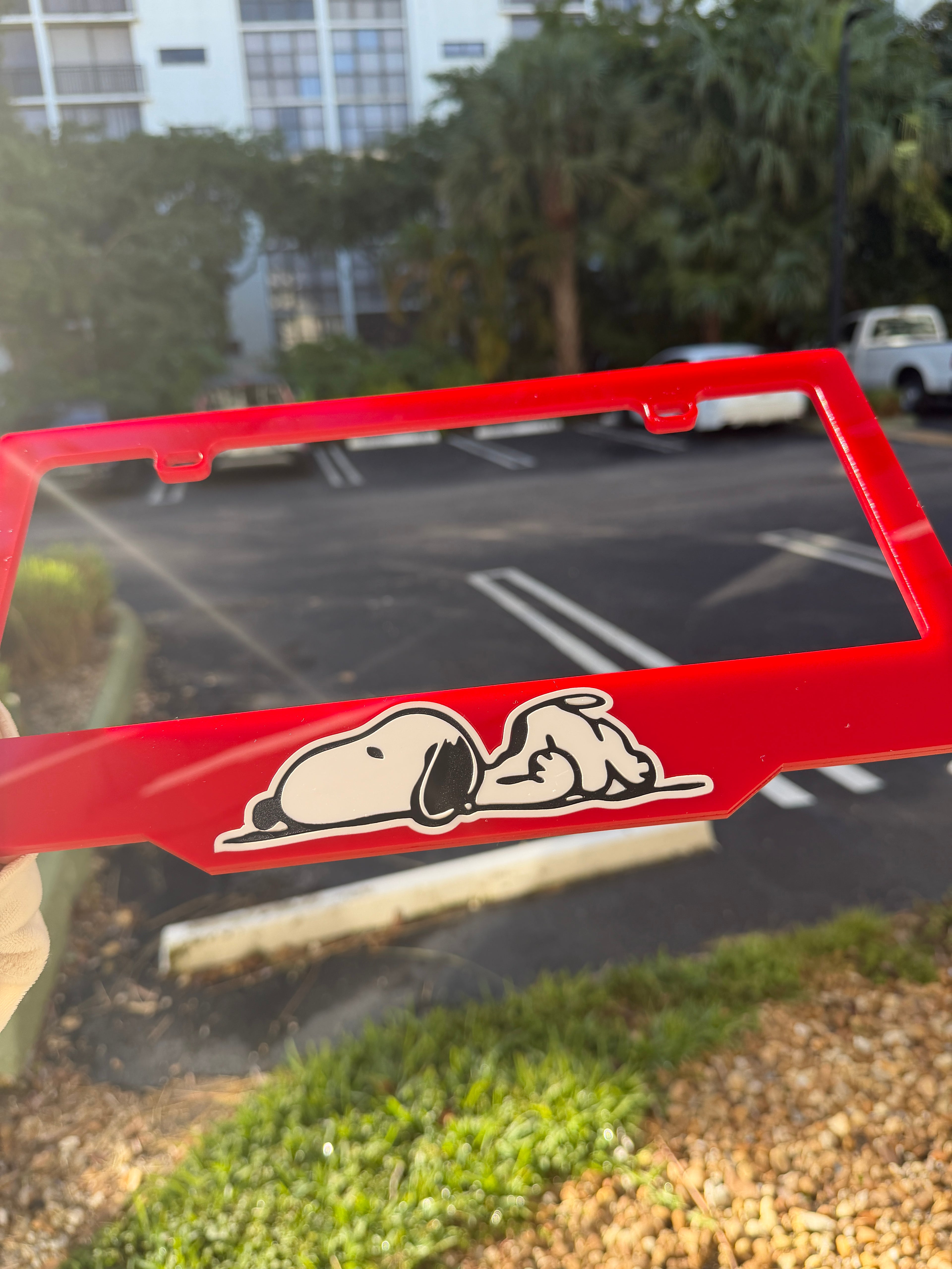 Decorative License Plate Frame – Red Acrylic