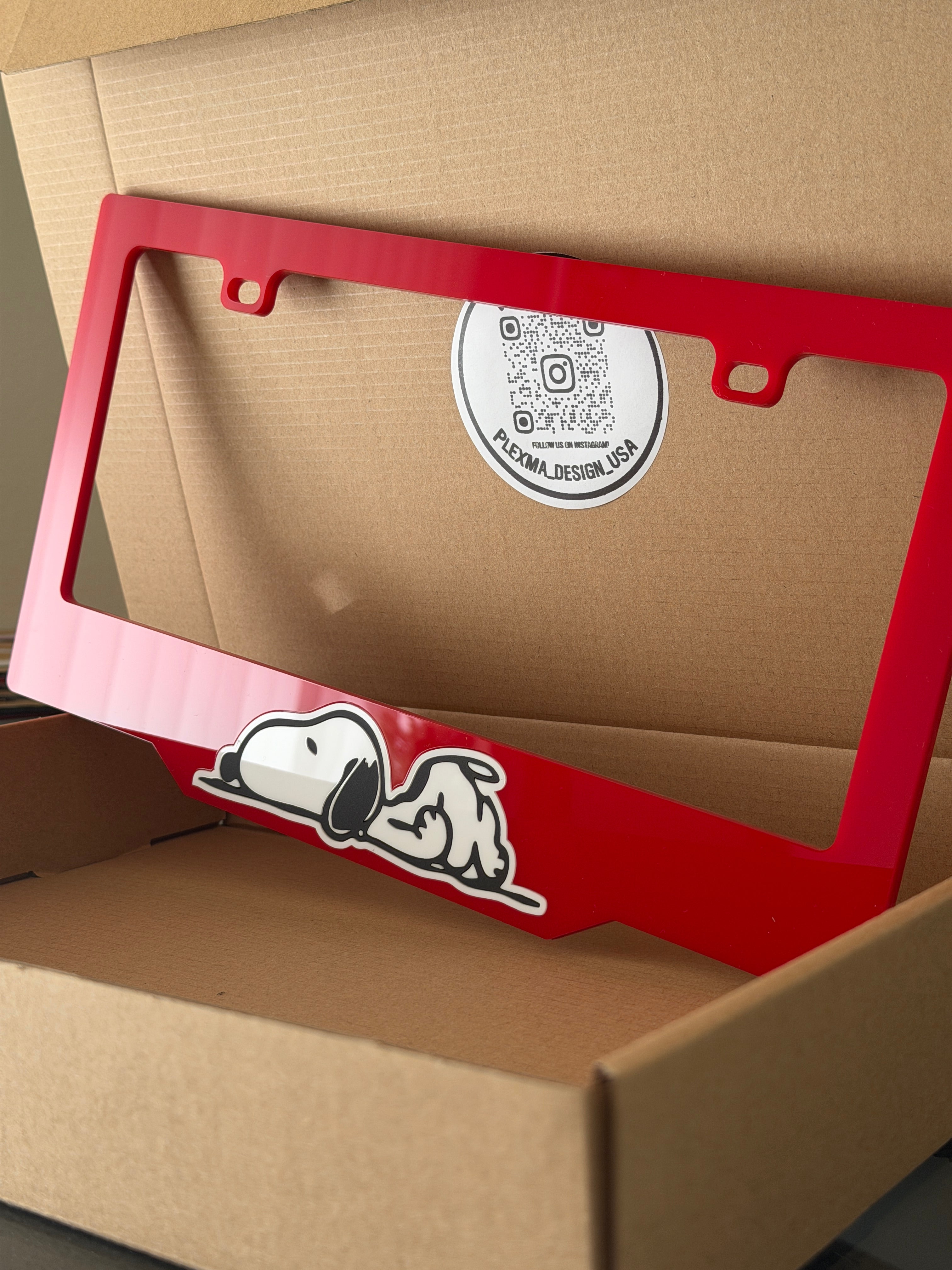 Decorative License Plate Frame – Red Acrylic