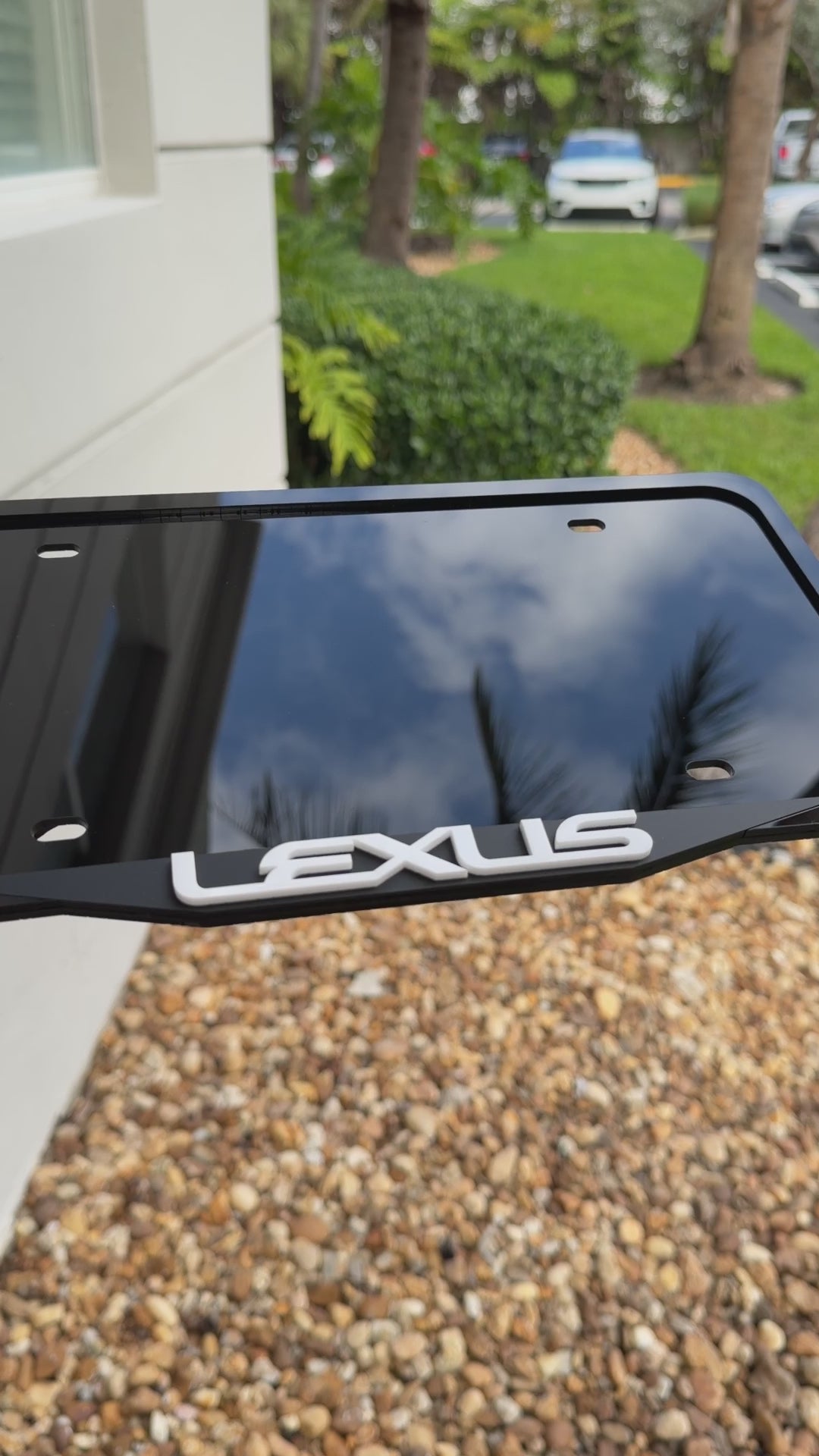 LEXUS 3D Logo License Plate Frame – Glossy Black Acrylic, Handmade USA