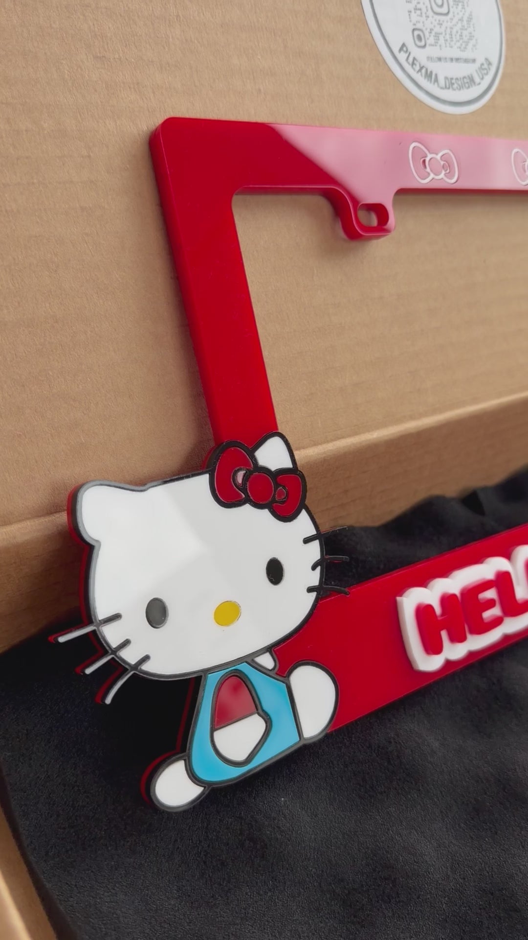 Hello Kitty 3D Acrylic License Plate Frame | Cute Kawaii Car Decor