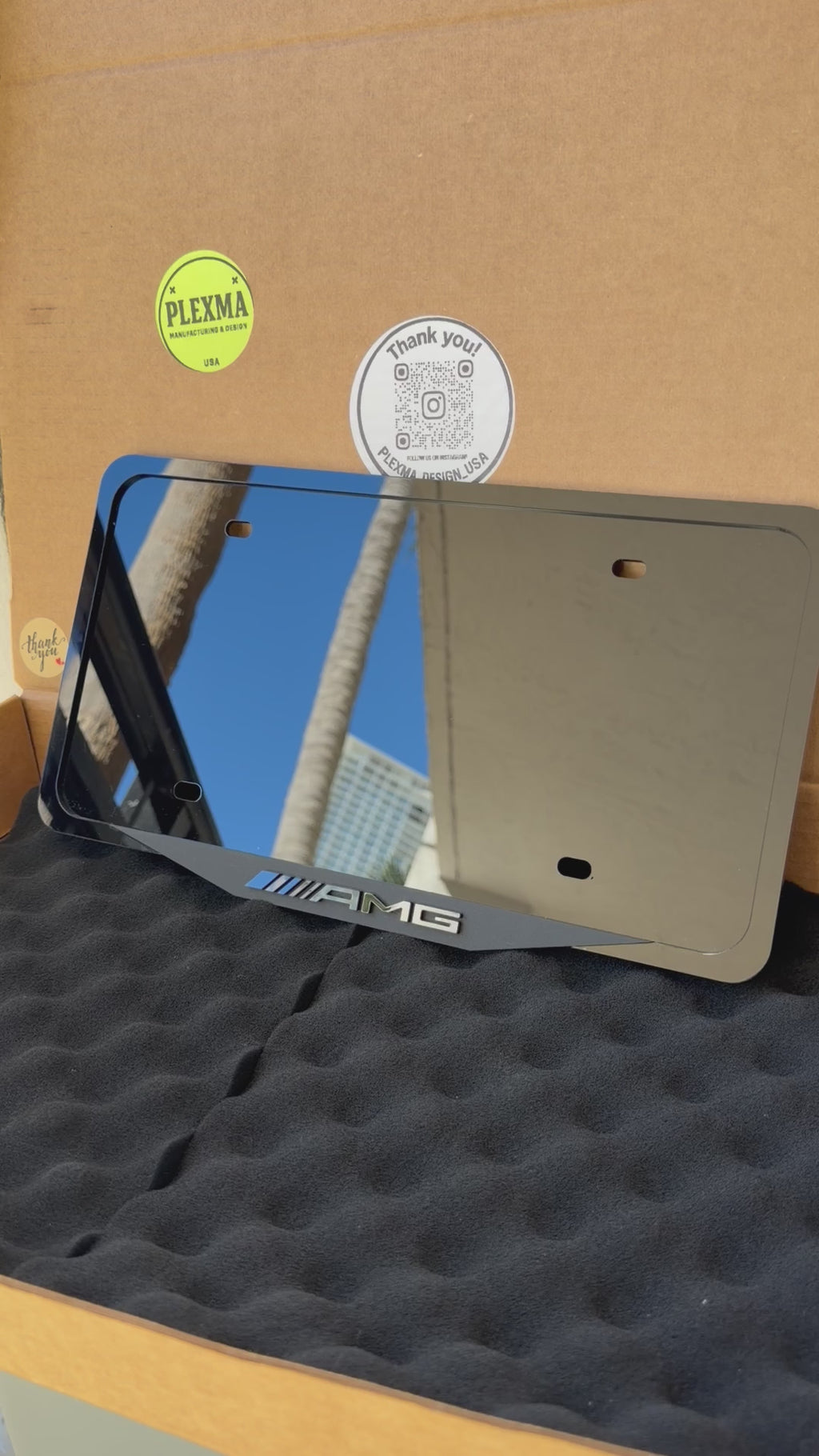 AMG License Plate Frame Mercedes – 3D Acrylic, Handmade Car Decor