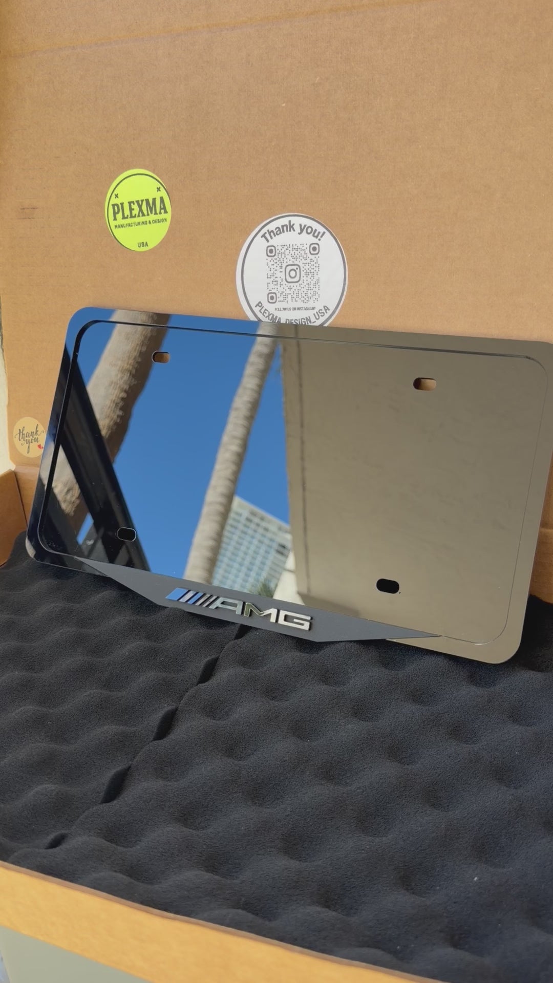 AMG License Plate Frame Mercedes – 3D Acrylic, Handmade Car Decor