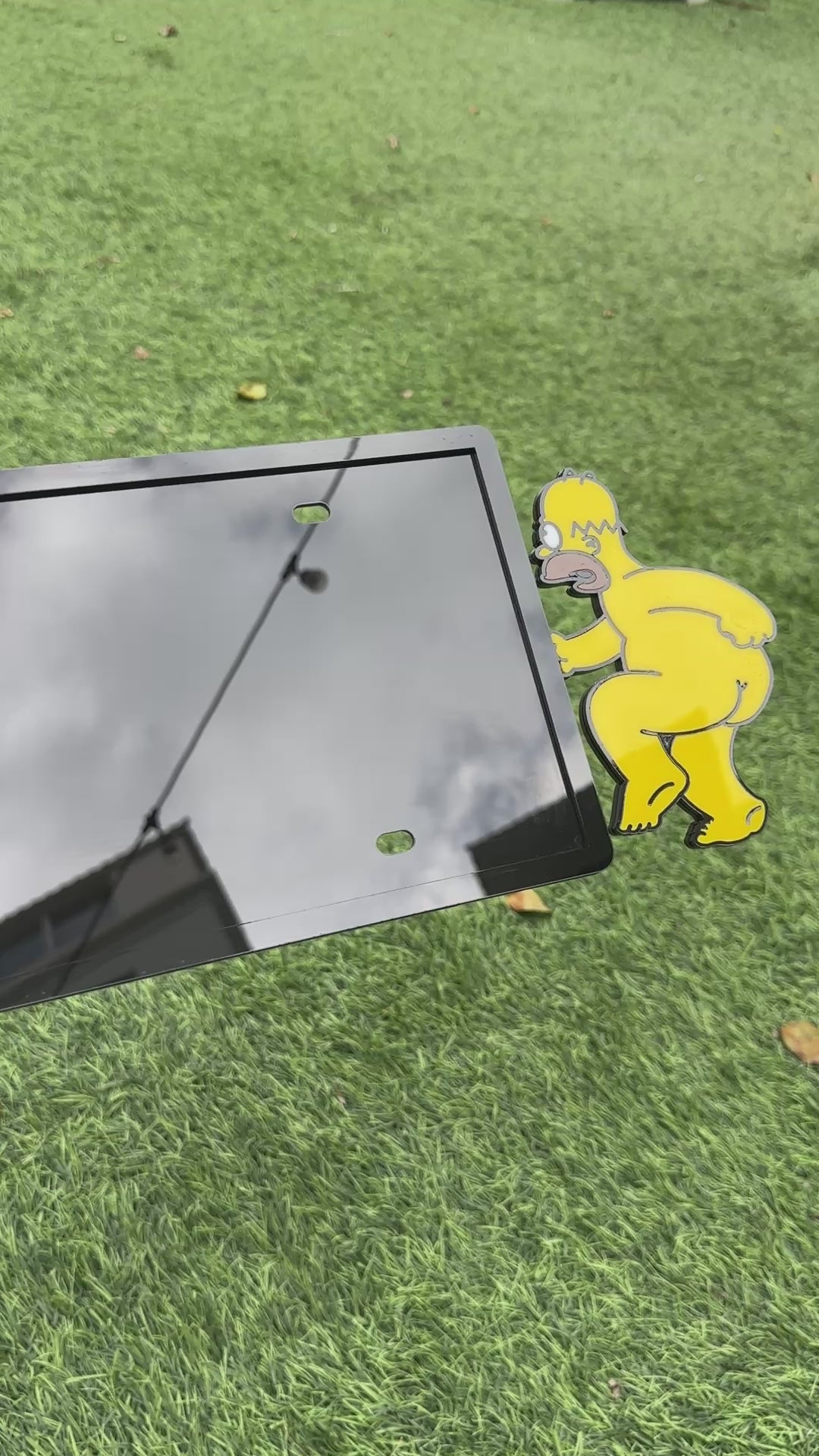 Cartoon Homer Simpson acrylic license plate frame 3D custom car accessory
