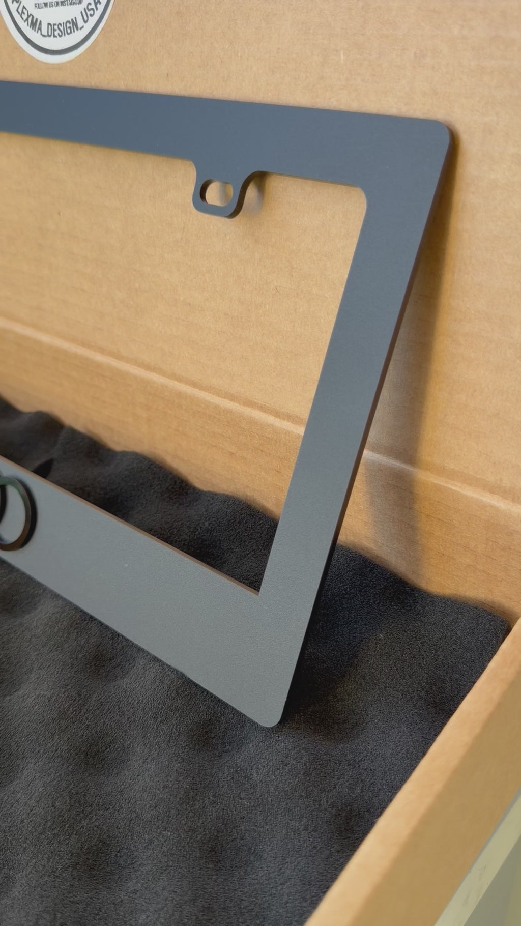 Audi Matte Black Premium Emblem Luxury 3D License Plate Frame – Handmade in USA