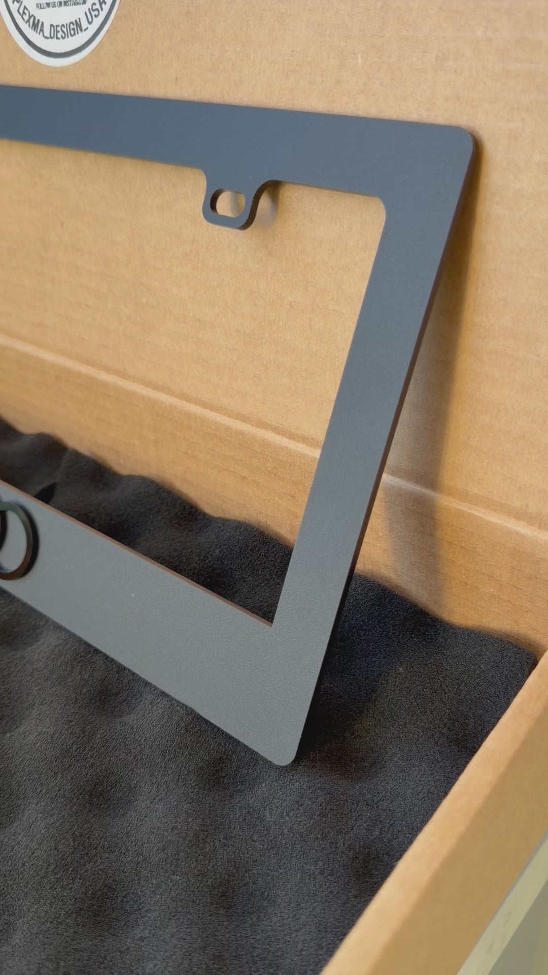 Audi Matte Black Premium Emblem Luxury 3D License Plate Frame – Handmade in USA