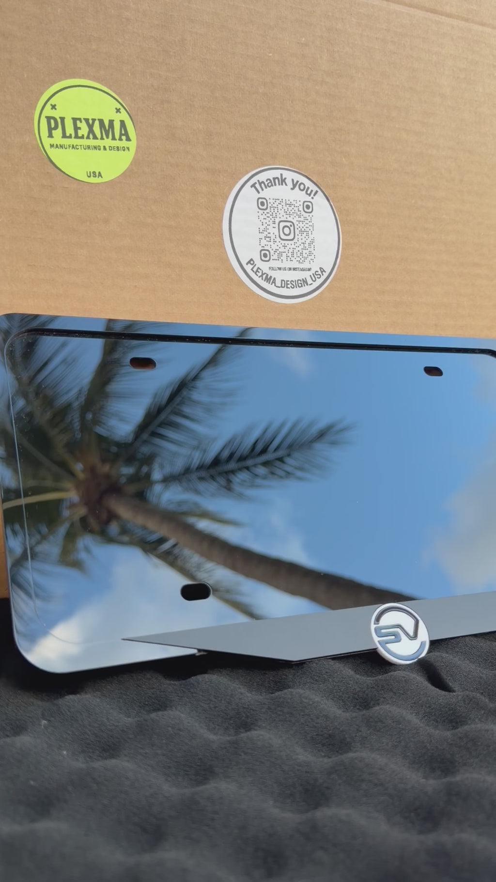 Luxury SV Range Rover logo license plate frame glossy black layered acrylic