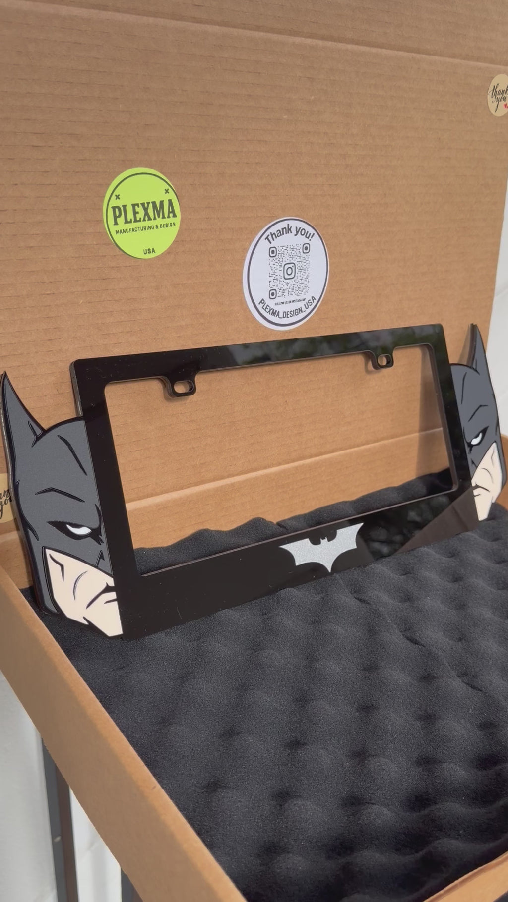 Custom Batman license plate frame 3D acrylic fits all US plates handmade