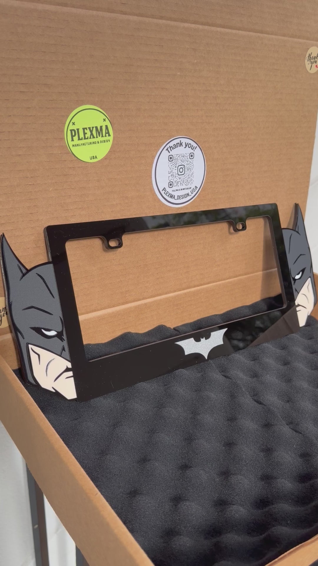 Custom Batman license plate frame 3D acrylic fits all US plates handmade