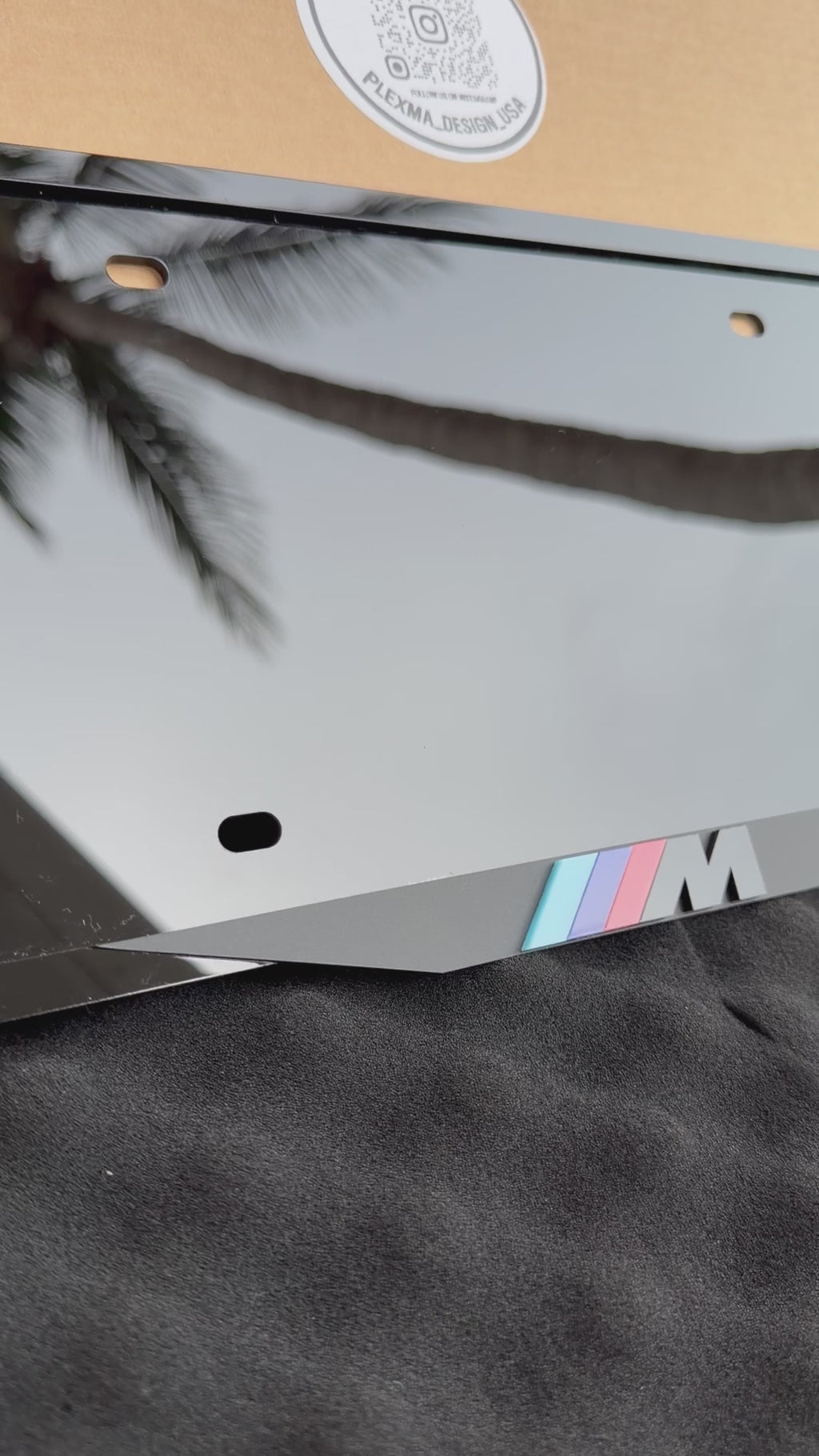 Custom BMW 3D layered acrylic license plate frame high gloss black made in USA
