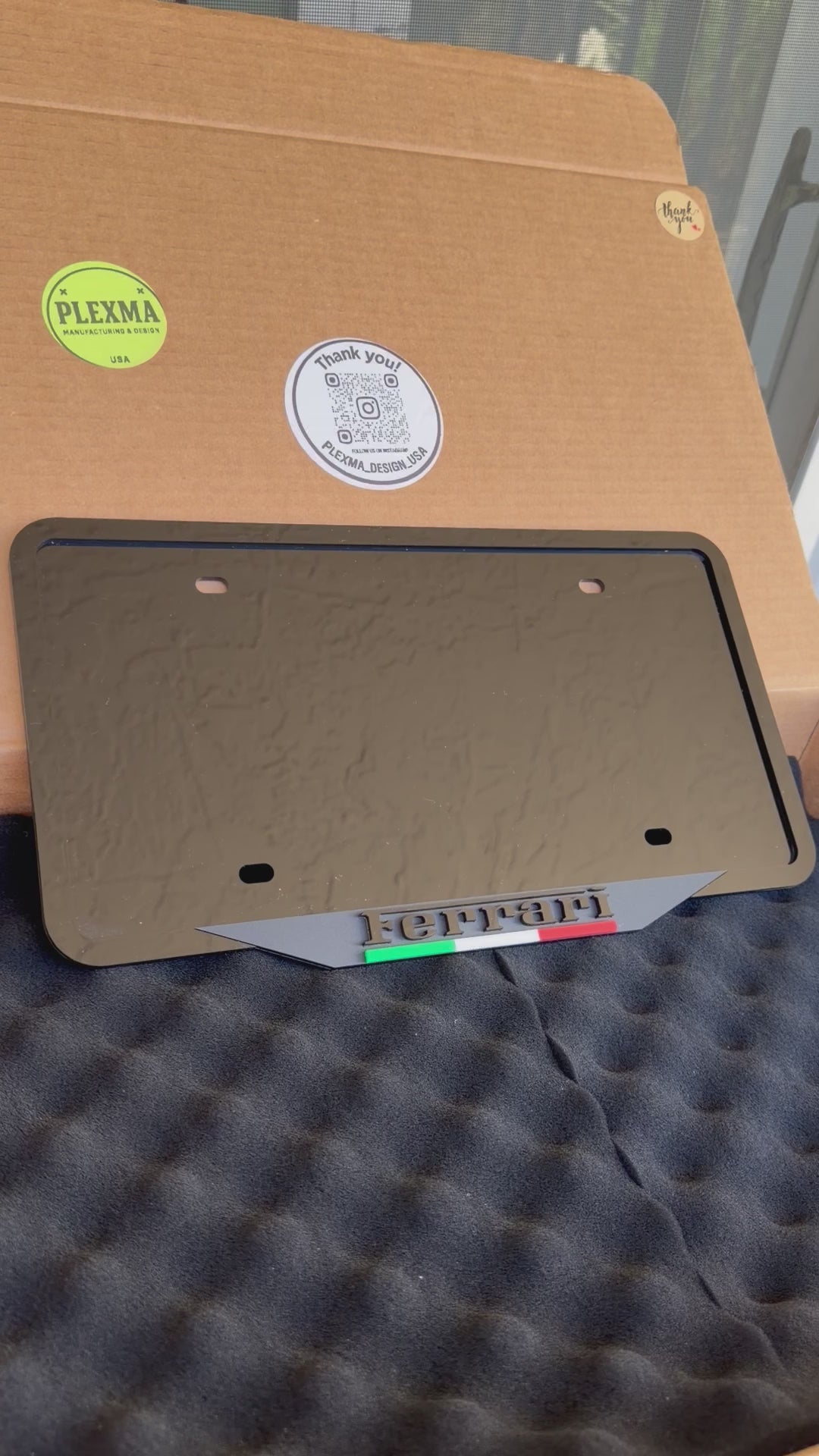 Ferrari Sport Edition 3D Acrylic License Plate Frame – Handmade, Made in USA